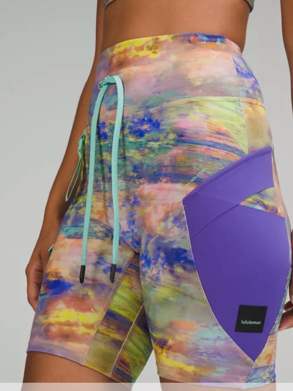 NWT lululemon athletica Multicolor Shorts with Purple Panels